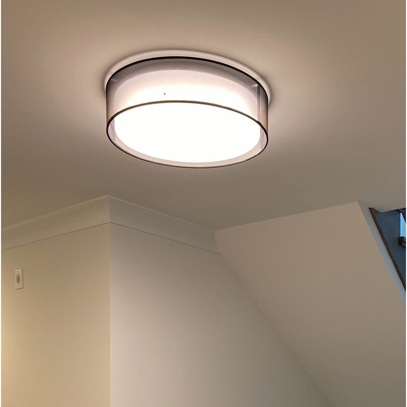 Jessalyn LED Flush Mount, 5.5" H x 20" W x 20" D, Black Organza