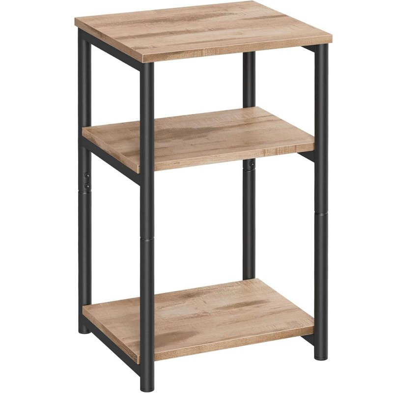 End Table, Ink Black, Camel Brown