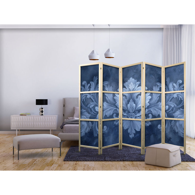 171cm H Solid Wood Folding Room Divider, 171cm H x 225cm W x 1.2cm D, 5