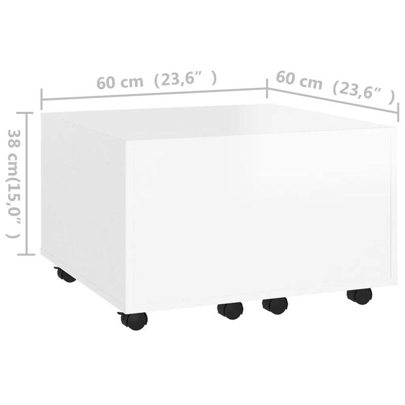 Godart Wheel Coffee Table with Storage, White
