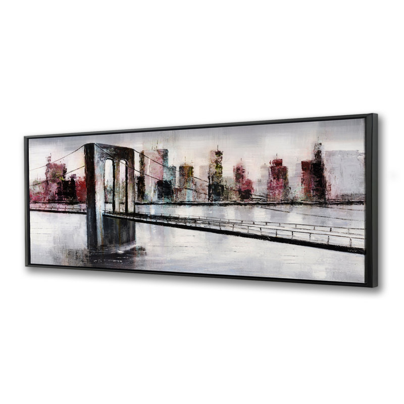 «Abstract Bridge Cityscape», art sur toile encadré moderne | Décoration