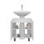 Meuble-lavabo de salle de bain pour lavabo sur piédestal - unité de rangement autoportante avec portes doubles, tablettes internes et conception à dos ouvert pour les petits espaces, blanc