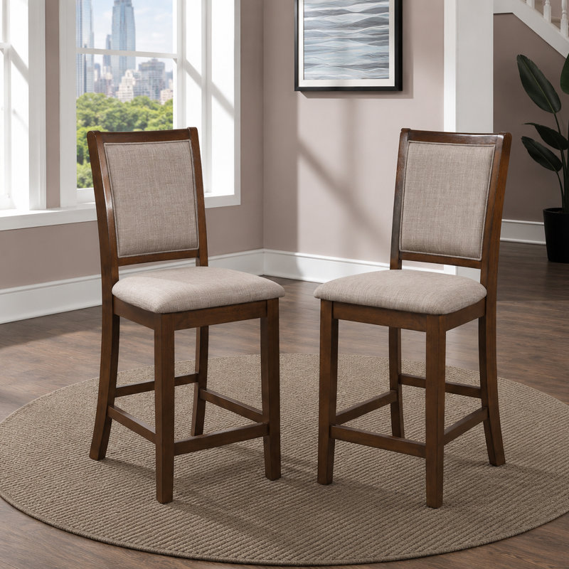 Josiha Polyester Upholstered Back Side Chair, Brown