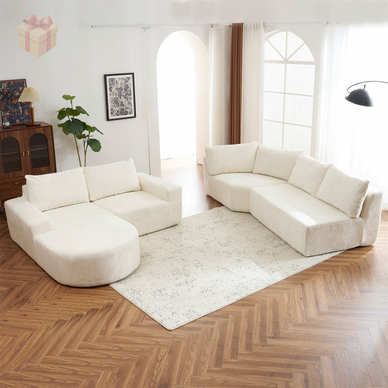 Ensemble de canapé modulaire avec combinaisons flexibles et tissu chenille ultra-doux, parfait pour la vie moderne et le confort