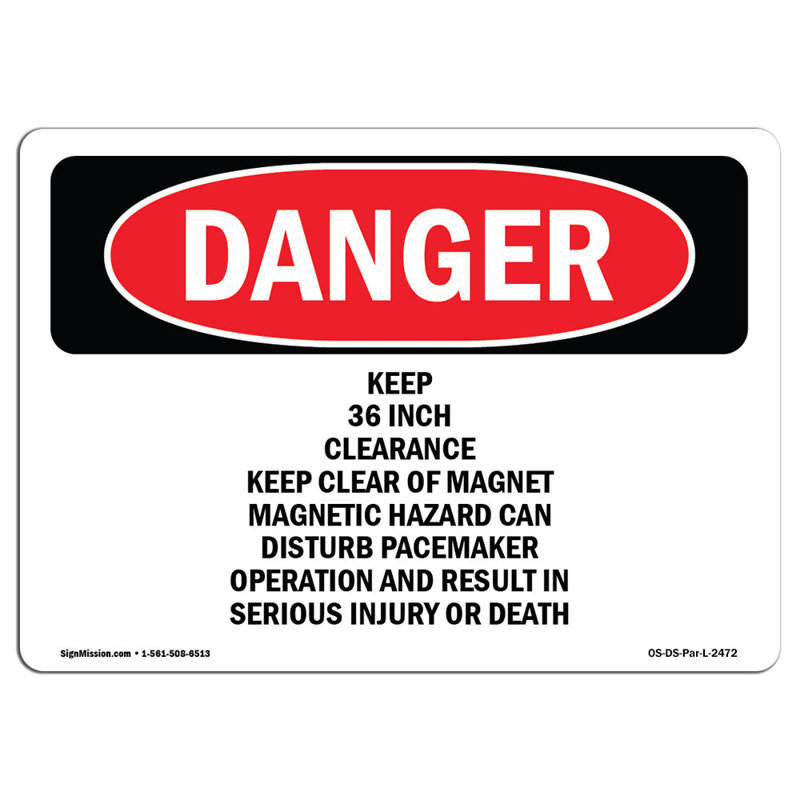 Danger Sign, 12" H x 18" W x 0.1" D