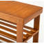 Banc de rangement pour chaussures à 2 niveaux en bambou, banc de rangement pour chaussures avec étagère de rangement, organisateur à surface plane pour vestibule, vestibule et buanderie