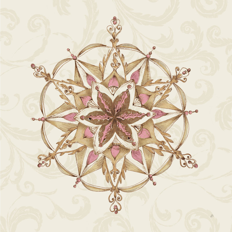 «Elegant Season Snowflake II Pink» par Daphne Brissonnet - impression sur toile tendue, H 30 po x l 30 po, Toile tendue, Non