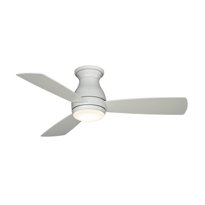 Hugh 44 inch Indoor/Outdoor Ceiling Fan with LED Light Kit - Matte White, Matte White