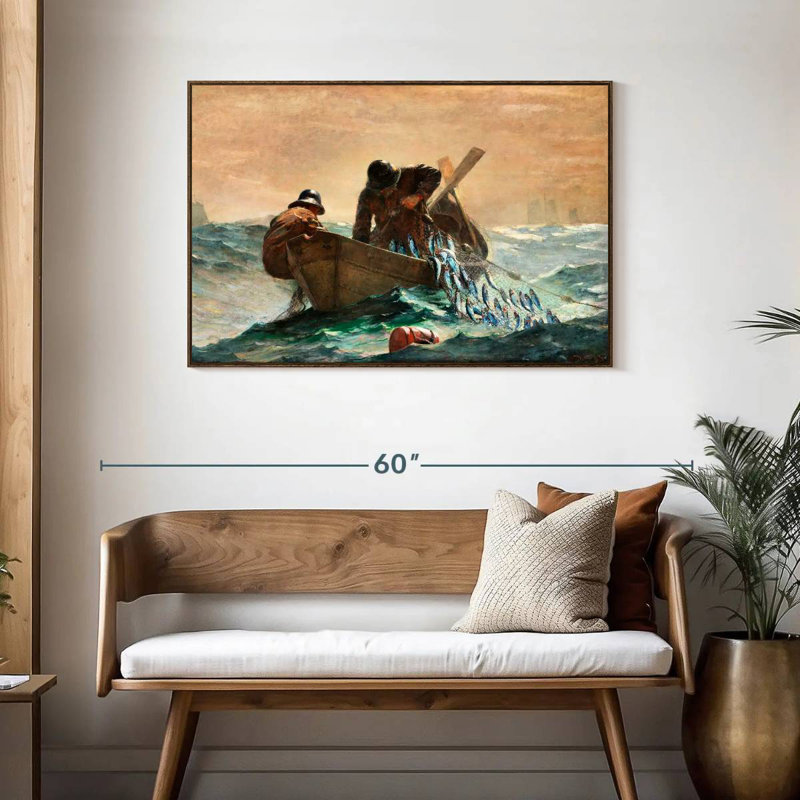 The Herring Net, 43" X 29", Floating Frame Walnut