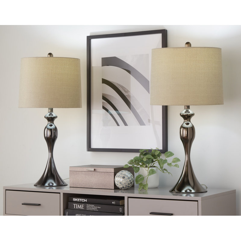 Pennsylvania Metal Table Lamp, Light Grey, Gun Metal