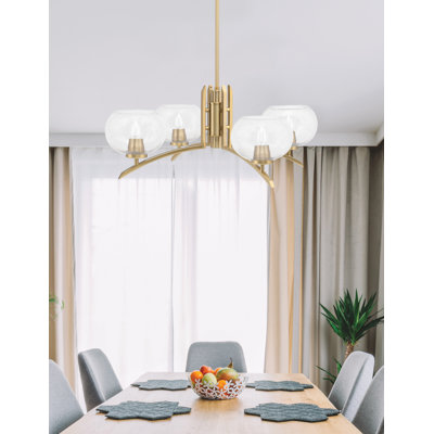 Lustre lumineux avec verre à bulles 7 po Kurve