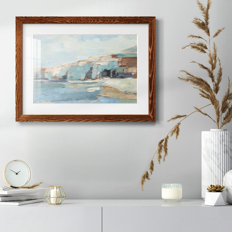 Turquoise Cliff Wall II - impression de cadre photo simple, Érable, H 18 po x l 26 po x P 1,5 po