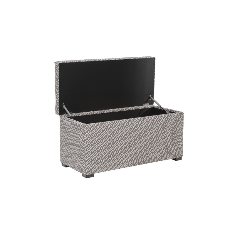 Banc de rangement à couvercle rabattable rembourré, Crème / taupe