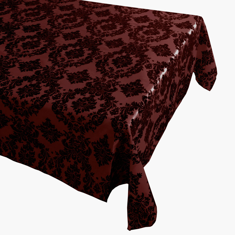 Damask Tablecloth, Burgundy, 76'' x 58''
