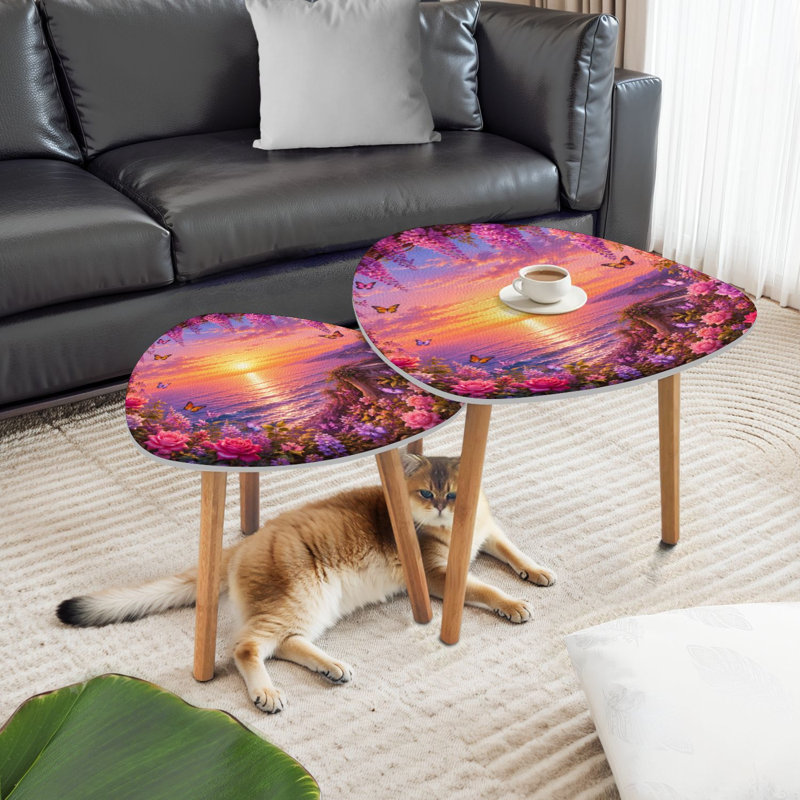 Ensemble de 2 tables basses gigognes Triangle