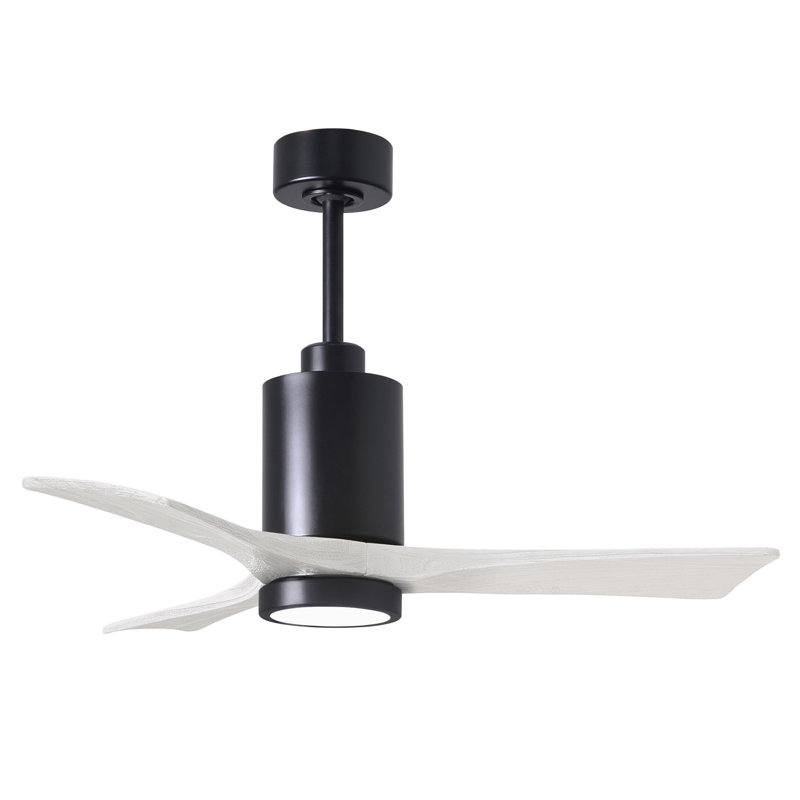 Patricia LED Downrod Ceiling Fan, Matte Black, Matte White, 42"