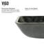 Lavabo de salle de bain rectangulaire en verre Donatello Russet L 18 po x l 13 po x H 4 po-88664090
