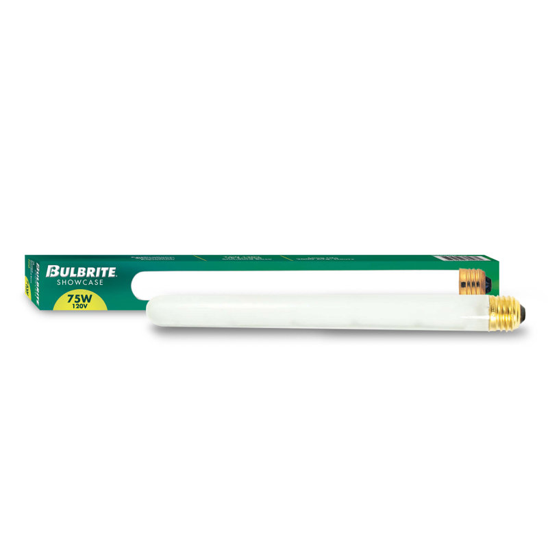 75 W, lampe de présentation, incandescente T8, ampoule à intensité variable, blanc chaud, base E26 / moyenne (standard)