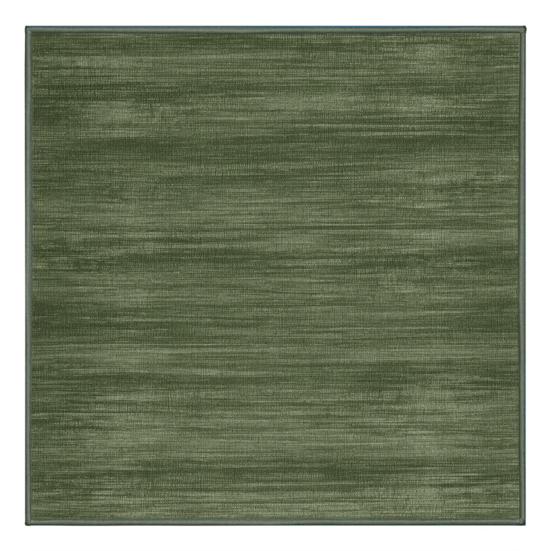 Tapis vert uni lavable à la machine, Carré 3 pi
