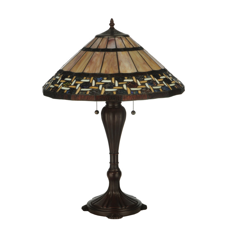 Ilona 23" Stained Glass and Bronze Table Lamp