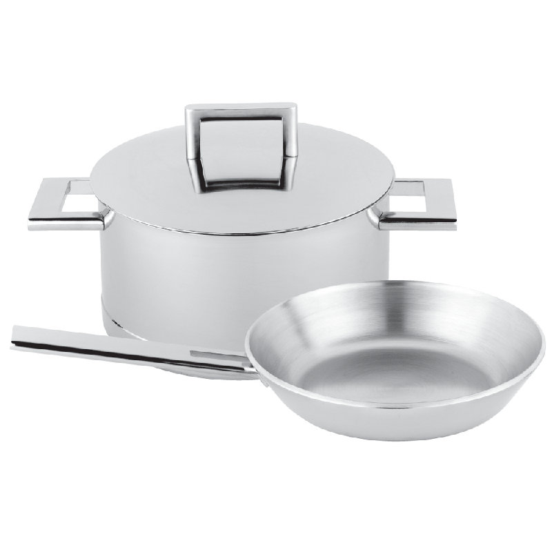 Batterie de cuisine en acier inoxydable 3 pièces Demeyere John Pawson