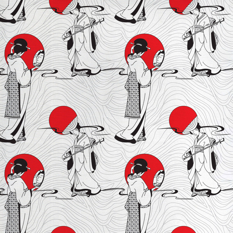 Tissu asiatique, l 58 po x L 180 po