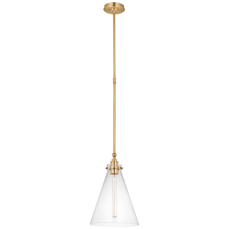 Parkington 1 - Light Pendant, Antique-Burnished Brass, White Glass, 15.5" H x 11" W x 11" D