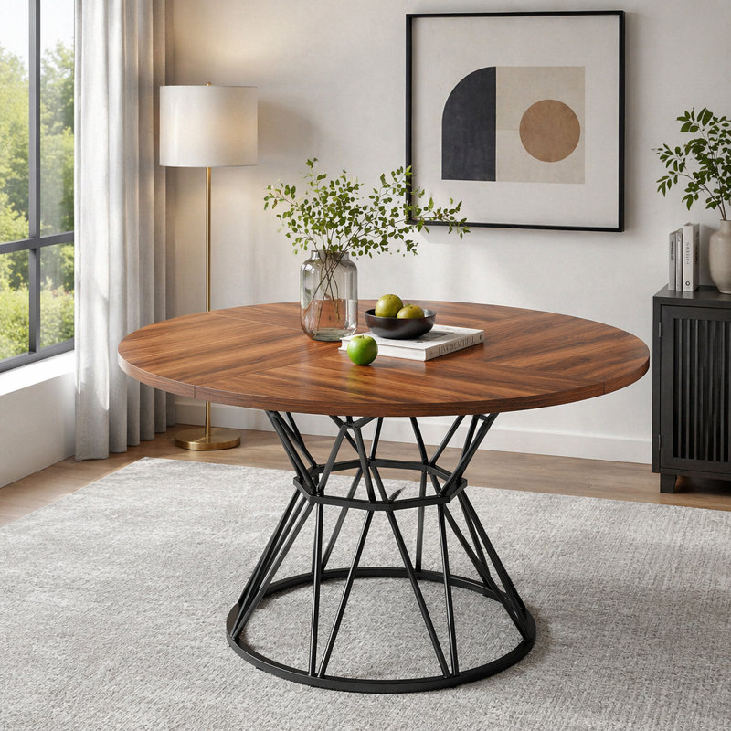 47.3" Dining Table, Black,Walnut
