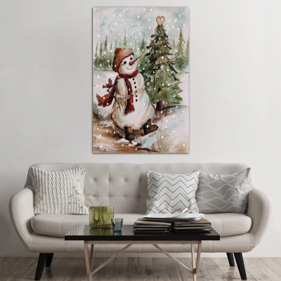 Country Snowman I - Wrapped Canvas Print