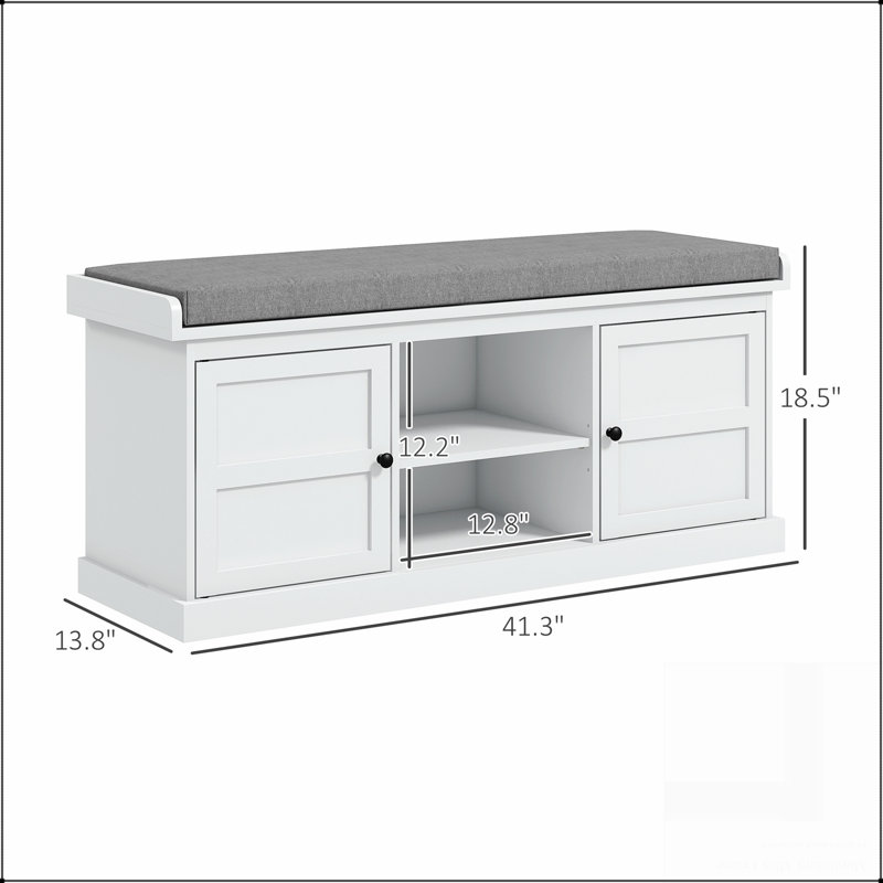 Banc d'entrée, banc de rangement pour chaussures avec siège rembourré