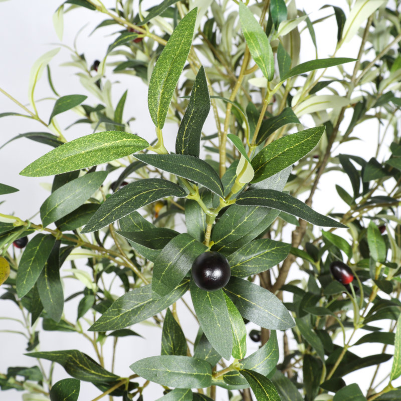 Arbre artificiel d'intérieur 7 pi, plante artificielle réaliste en pot noir pour décoration intérieure et extérieure
