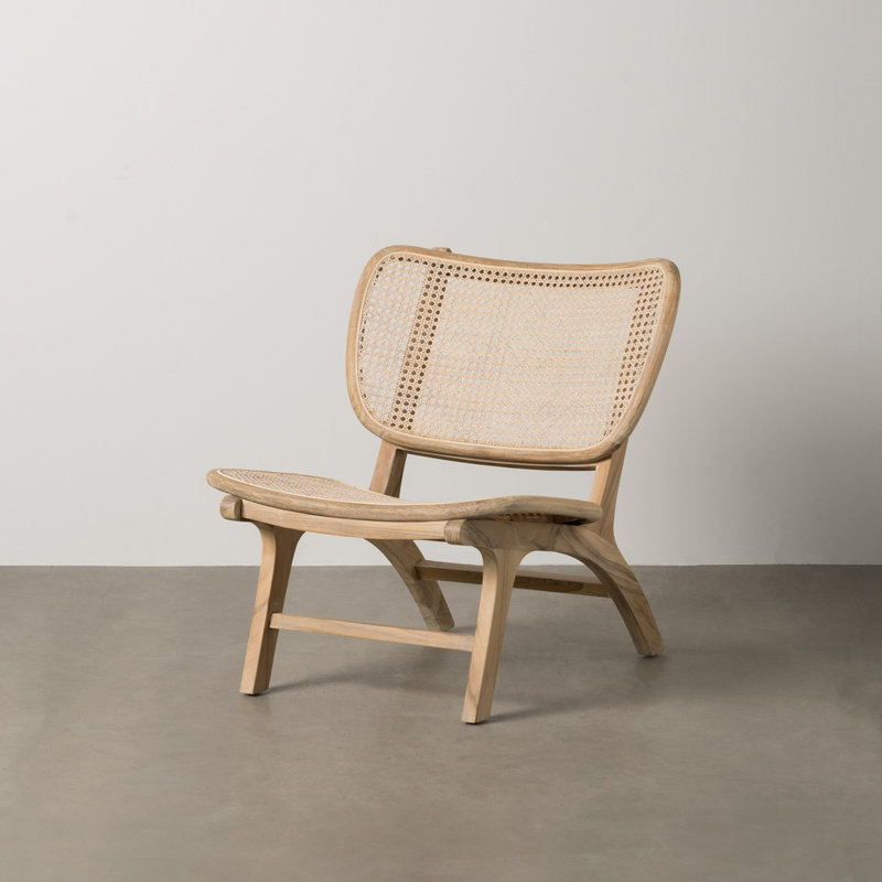 Almendra Upholstered Accent Chair, Natural Wood