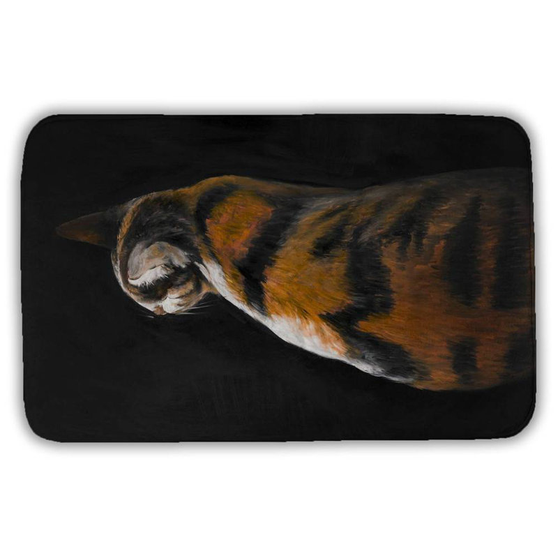 Spotted cat Bath Mat with Non-Slip Backing - Quick Dry Memory Foam Bathroom Rug - Absorbent - Modern Plush Spa-Style - Machine Washable