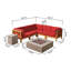 Ensemble de canapé modulaire 5 pièces avec coussins-976431301