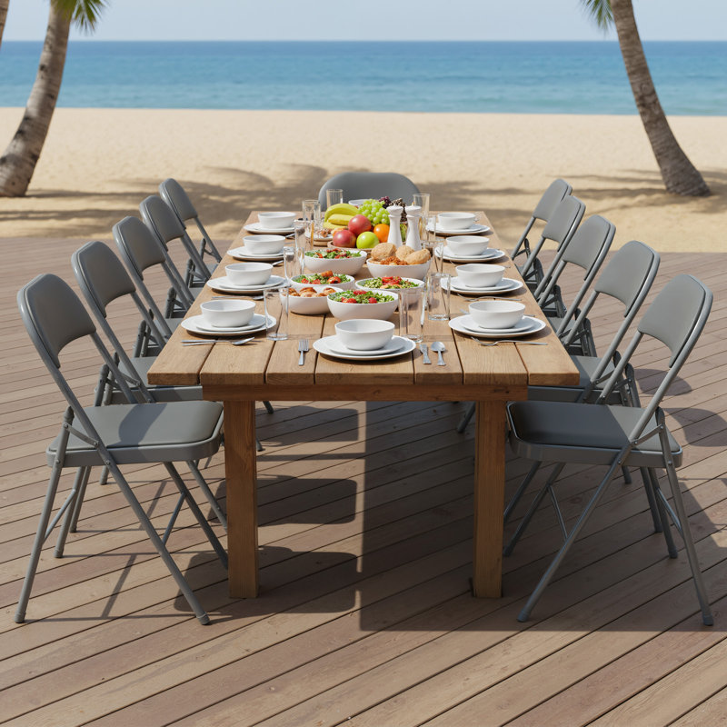 Marky Upholstered Metal Folding Event Chairs with Padded Seats for Office, Conference Room, Gray