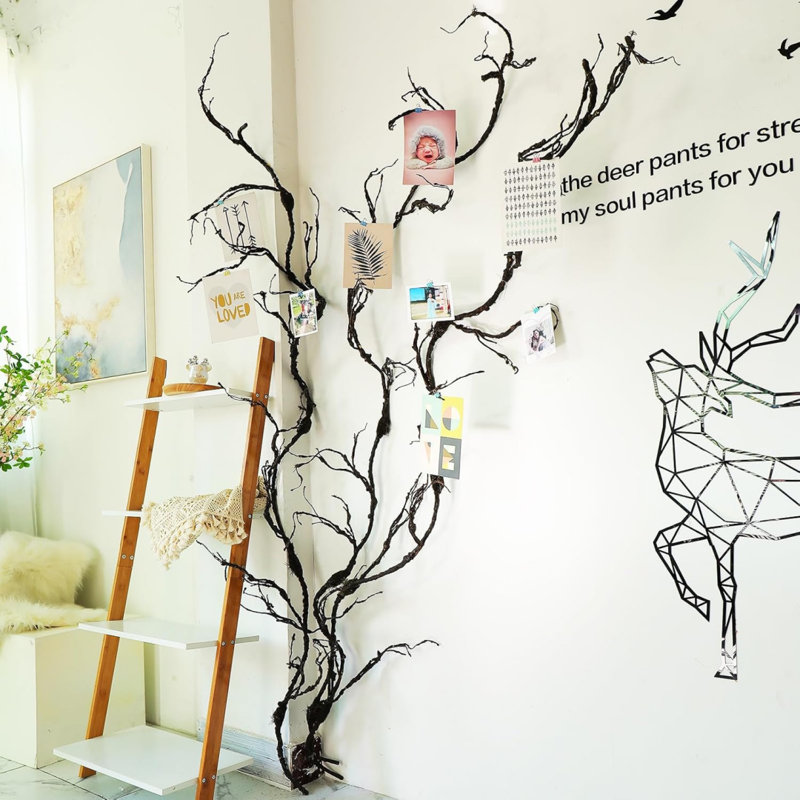 Artificial Bendable Tree Branches Moss Plants Twigs For Decoration Twisted Door
