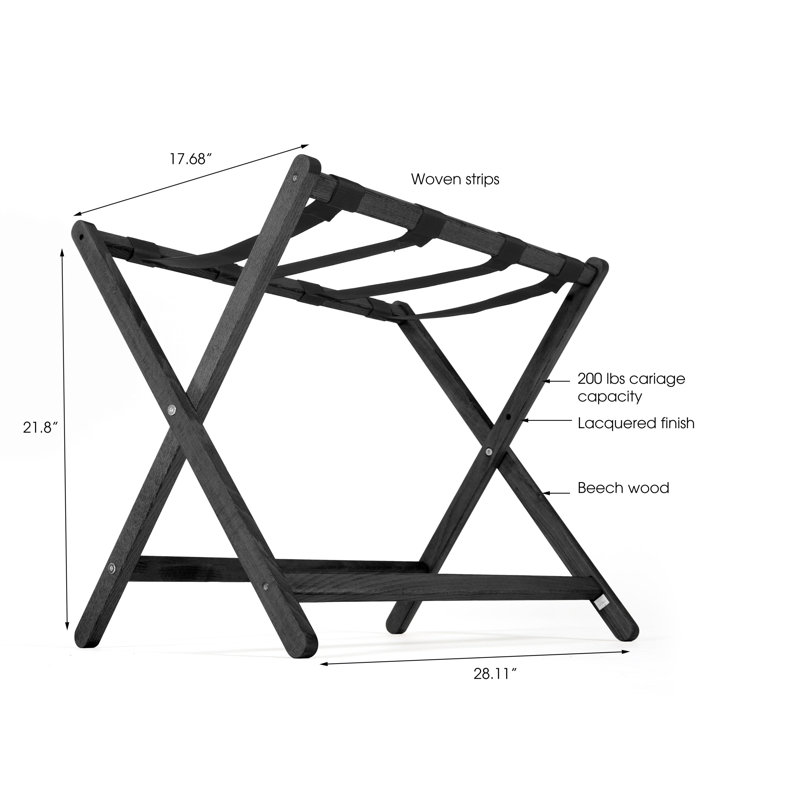 Porte-bagages pliable en bois de hêtre