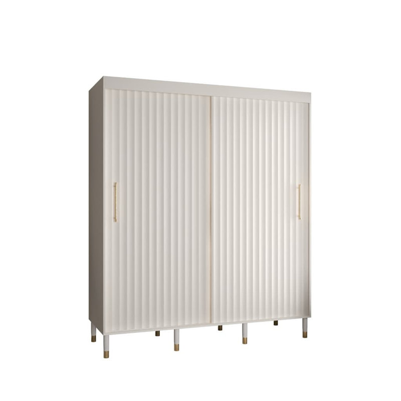 Arvetta 2 Door Manufactured Wood Wardrobe, Matte White