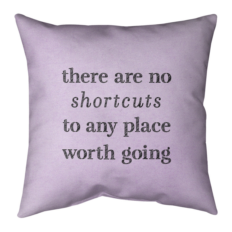Coussin de cotations à l’écriture, 14 po x 14 po, Mauve / Noir