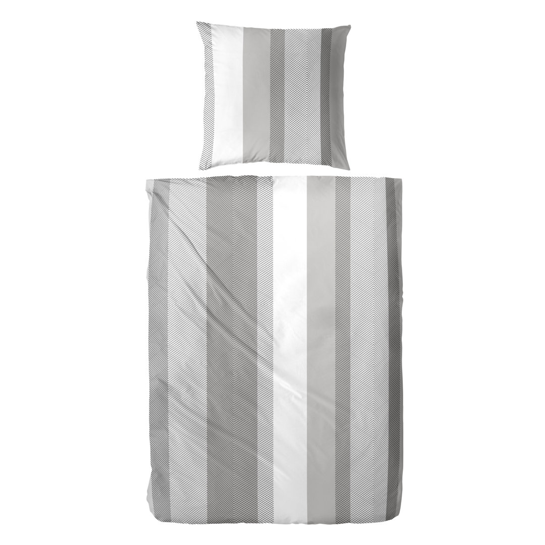 Kurie Cotton Striped Duvet Cover Set with Pillow Shams Included