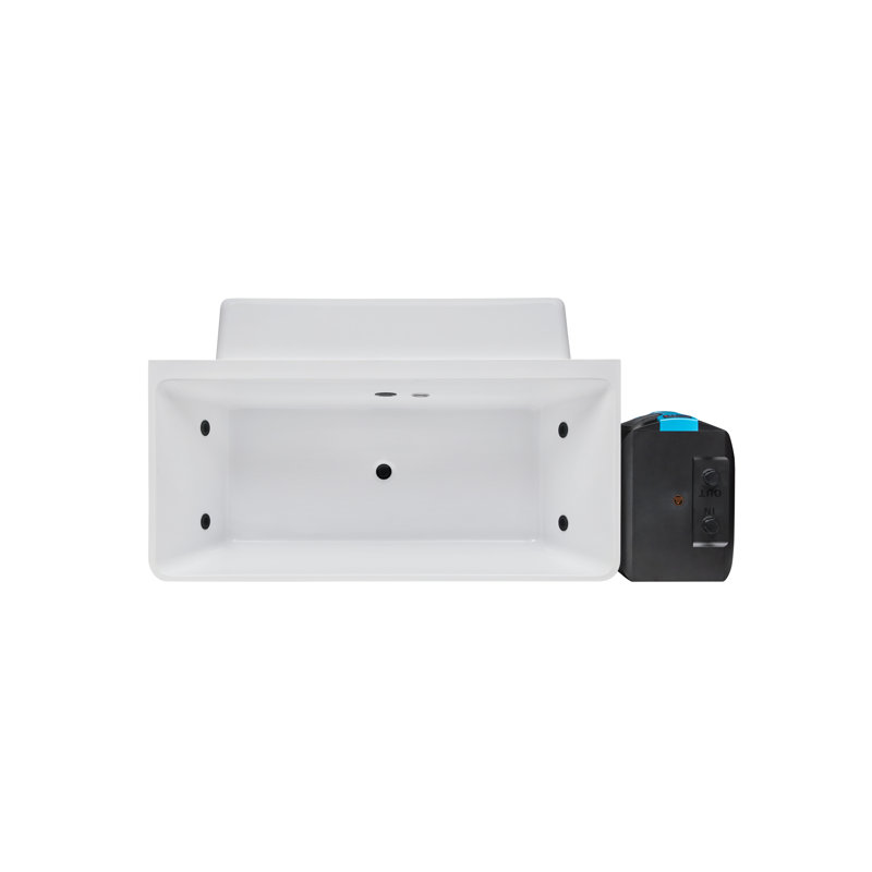 67" White PVC Electric Cold Plunge Tub with Heater and Ozonator