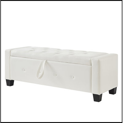 Banc rembourré capitonné avec rangement