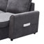 Canapé-lit modulaire moderne en L avec méridienne, canapé-lit réversible avec lit escamotable et rangement, canapé-lit en lin 4 places pour salon gris foncé-1554123996