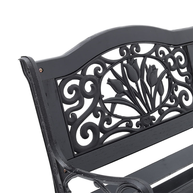Coppedge Steel Outdoor Bench, Black