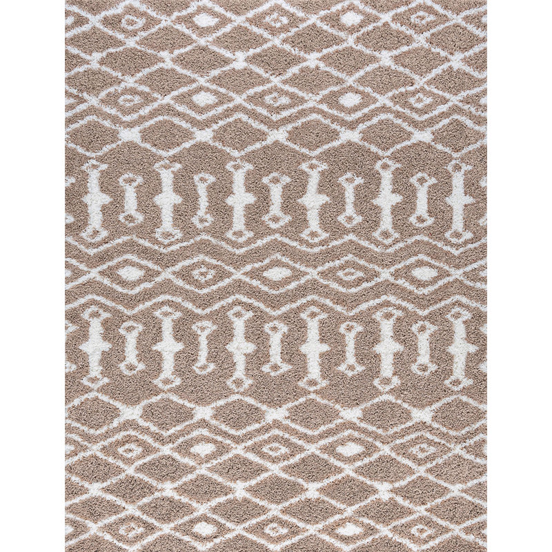 Tapis brun clair / blanc Jemima, Rectangle 4 pi x 5 pi 3 po