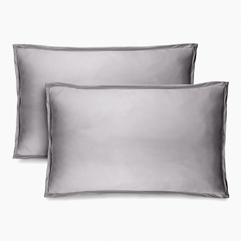 UltraSoft Brushed Microfiber Pillow Sham Covers - Set of 2 Premium 1800 Thread Count Bed Pillow Shams in Light Grey - Double Brushed for Extra Comfort