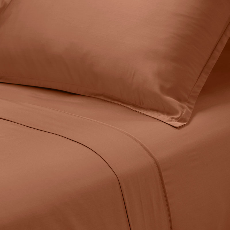 Ensemble de draps en satin de bambou, Ensemble de draps pour très grand lit avec 2 taie, Anthracite
