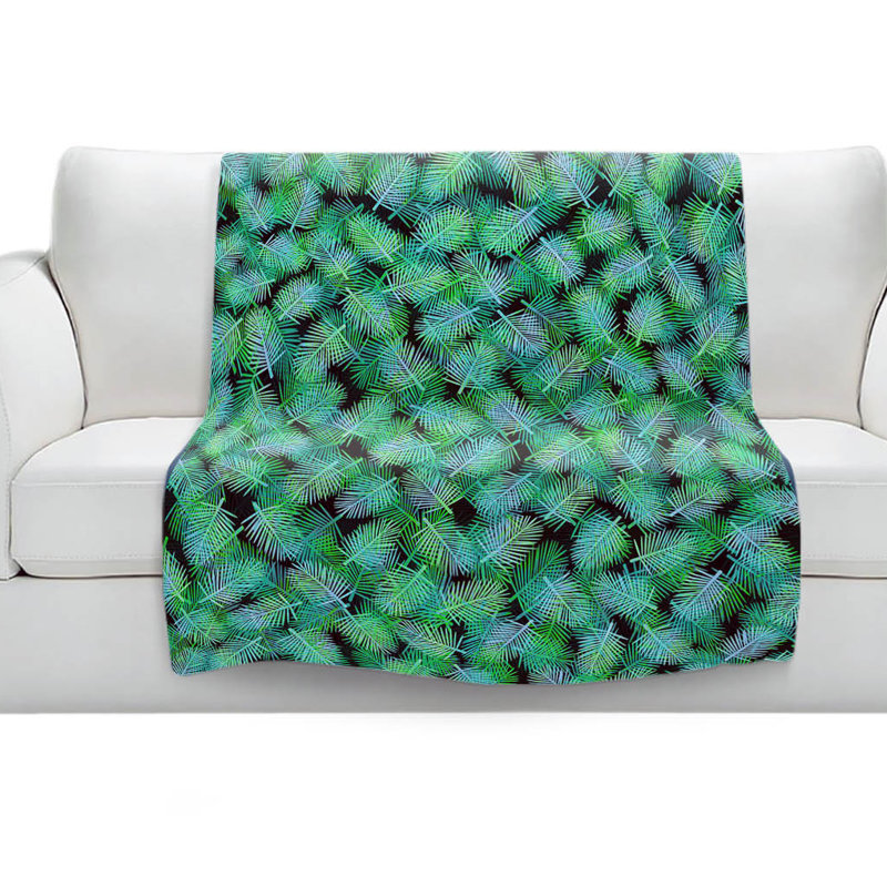 Couverture sherpa à 7 doux palmiers tropical, l 51 po x L 60 po