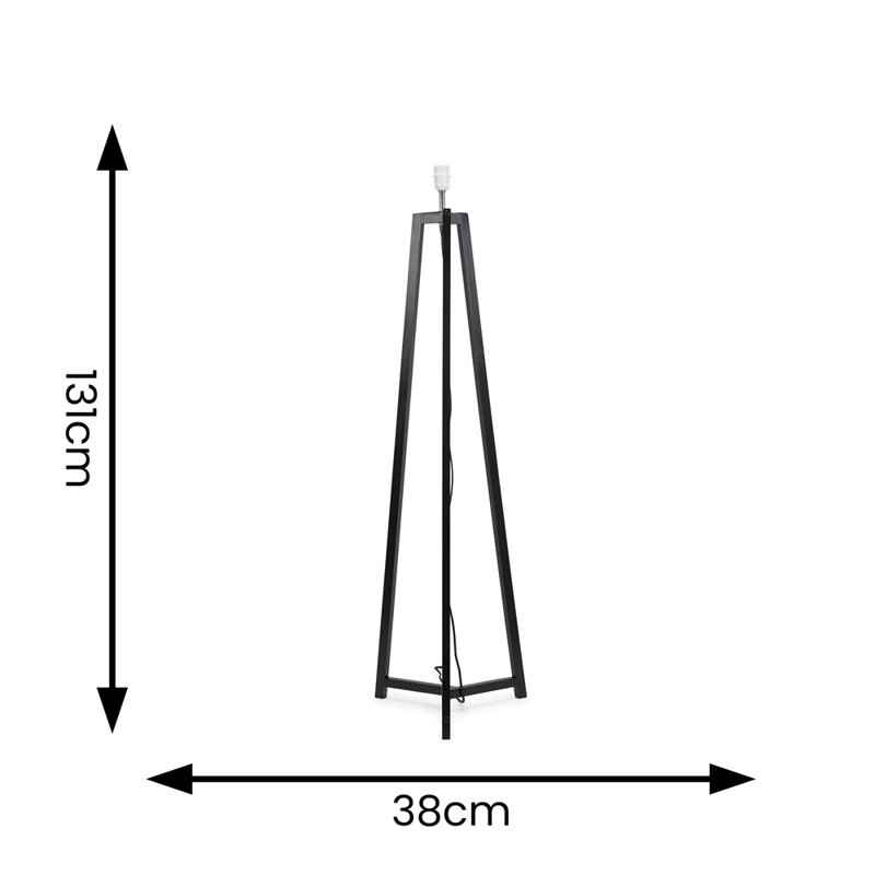 Rhavyn 131 H cm Traditional Floor Lamp, Matte Black