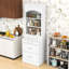Garde-manger haut avec plateau en faux marbre, tablettes réglables et tiroirs spacieux-1967958881-1963110015